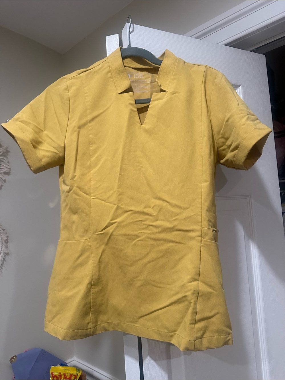Figs Women's Yellow Scrub Top